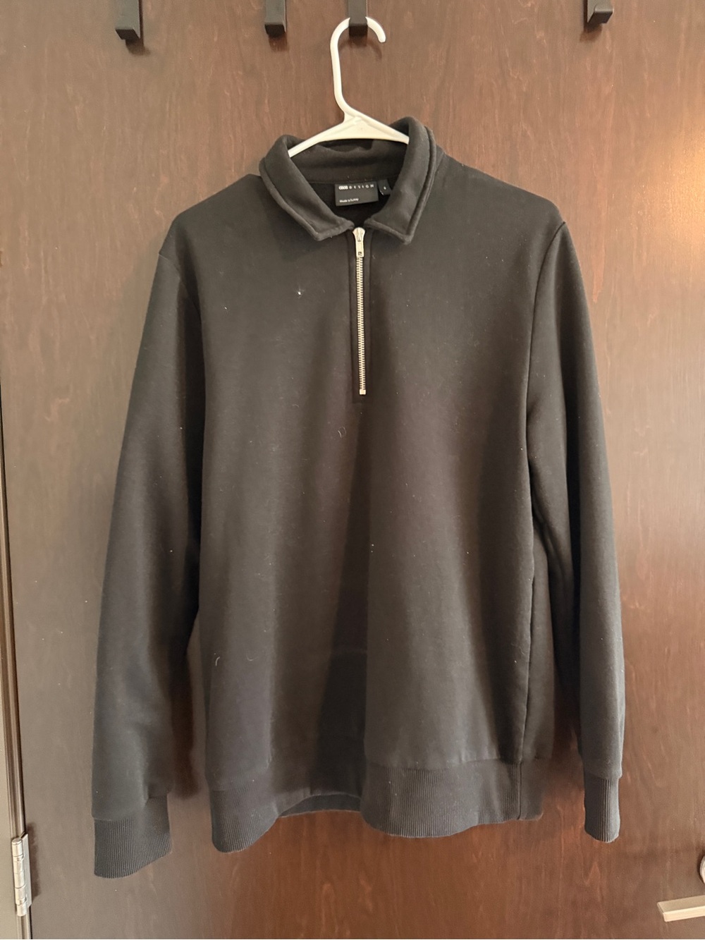 Asos Men’s Black Zip-Neck Sweater
